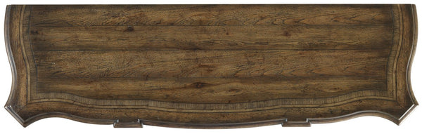 Hooker Furniture Rhapsody Rustic Twelve-Drawer Dresser With Cedar-Lined Drawers, Drop-Front Charging Center, Walnut Finish 5070-90002