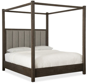 Hooker Furniture Miramar King Poster Bed With Tall Canopy, Cleary Cement Channel Headboard & Rustic Arabica Finish 6202-90666-TALL