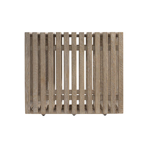 Bernhardt Bernhardt Brumley Side Table Cube Accent With Slatted Marcona Wood, Anthracite Metal Base, Versatile 473121