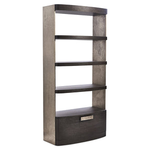Bernhardt Bernhardt Geneve Wire-brushed Oak Metal Etagere Open Shelving Display Bookcase 392818