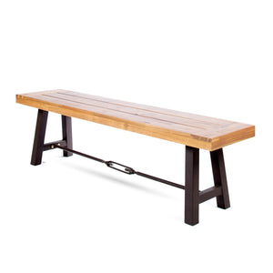English Elm Catriona Solid Acacia Outdoor Bench Slatted Hardwood Patio Garden Seating 57240.00