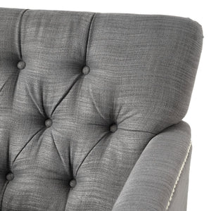English Elm Christopher Knight Home® - HARRISON Tufted Club Chair with Diamond-Stitched Back, Nailhead Trim and Turned Birch Legs for Comfort and Style Charcoal 53444.00F