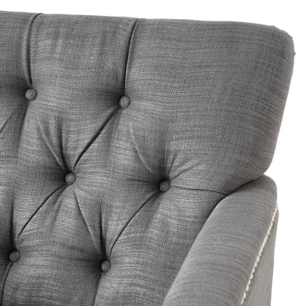 English Elm Christopher Knight Home® - HARRISON Tufted Club Chair with Diamond-Stitched Back, Nailhead Trim and Turned Birch Legs for Comfort and Style Charcoal 53444.00F