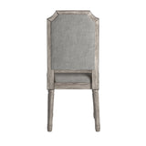 Homelegance By Top-Line Mayer Arched Linen and Wood Dining Chairs (Set of 2) Grey Rubberwood