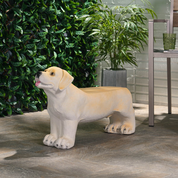 English Elm Christopher Knight Home® - MGO Labrador Dog Bench Outdoor Light Brown Lightweight Concrete Patio Seat No Assembly Required 72986.00
