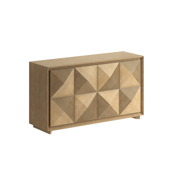 A.R.T. Furniture Loft Contemporary Buffet In Figured Maple - Stunning Design With Unique Patterned Doors For Storage Brown Material(S), Poplar,Rubberwood And Figured Maple Veneer 335250-1911