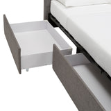 Homelegance By Top-Line Chase Grey Linen Upholstered Storage Platform Bed with Channel Headboard Grey Linen