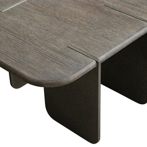 Bernhardt Bernhardt Melba Wire-Brushed Oak Cocktail Table With Textured Cast-Aluminum Panels, 30.5" W 564125