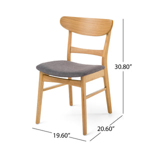 English Elm [video] Rubberwood Dining Chairs Set of 2 Upholstered Mid-century Seats for Modern Homes Dark Grey 58915.00OAK