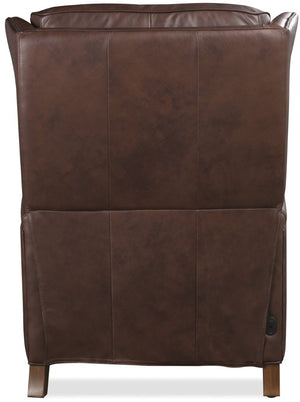 Hooker Furniture Lansing Semi-Aniline Leather Power Recliner With Power Headrest, Usb Charging, Nailhead Trim Brown RC823-PH-087