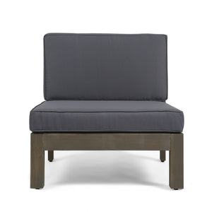 English Elm Oana Modular Outdoor Sectional Sofa Set Solid Acacia Wood Five Seat Patio Corner 64497-98-99.00DGY-64496.00GRY