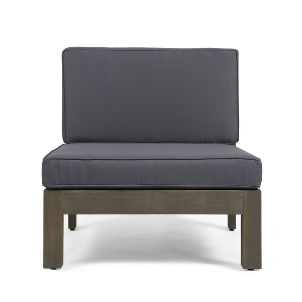 English Elm Oana Modular Outdoor Sectional Sofa Set Solid Acacia Wood Five Seat Patio Corner 64497-98-99.00DGY-64496.00GRY