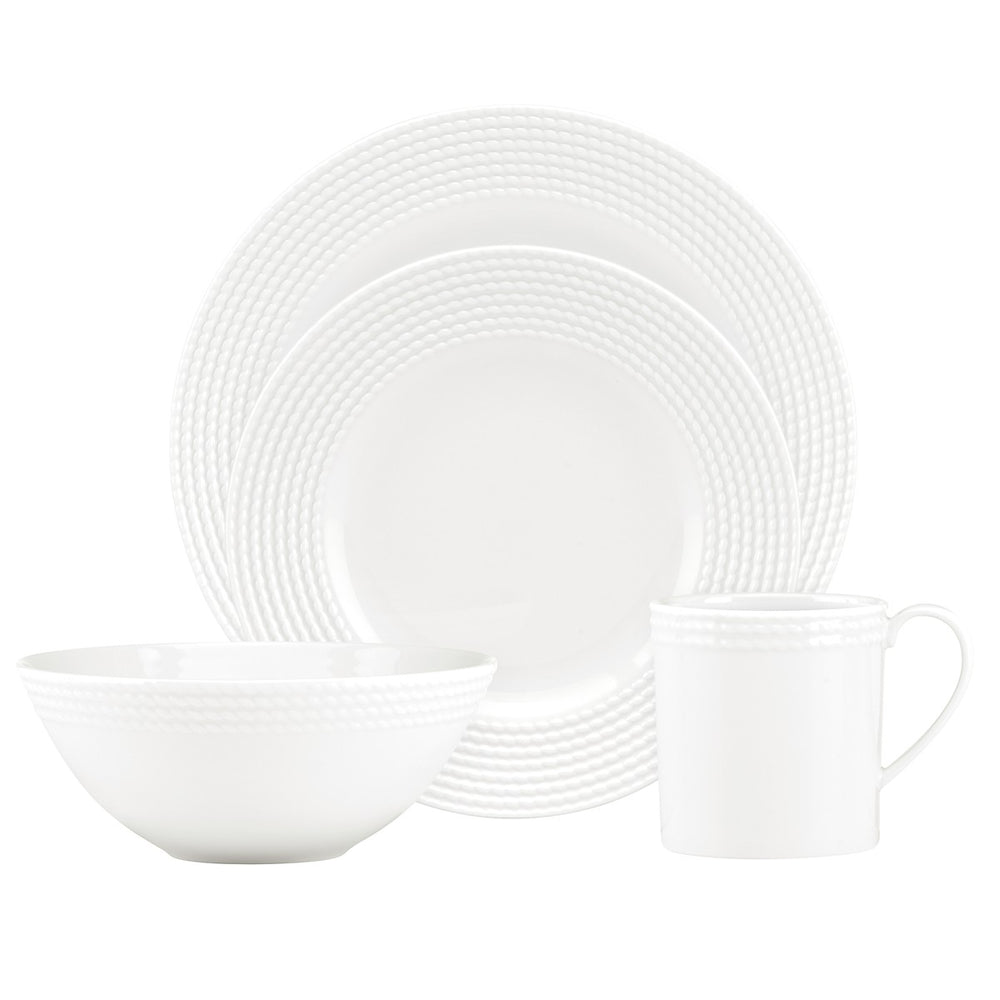 Lenox Kate Spade Wickford 4-Piece Place Setting White, WHITE PORCELAIN 818766