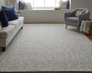 Feizy Rugs Enzo Hand-tufted Wool Rug - Chic Abstract Design, Stain-resistant, Durable For High Traffic Areas Taupe,Ivory Wool 7428734fivygryc50