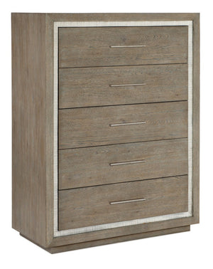 Hooker Furniture Serenity Coastal Five-Drawer Chest In Malibu Two-Tone Finish — Soft-Close Drawers, Cedar & Felt Liner 6350-90110-95