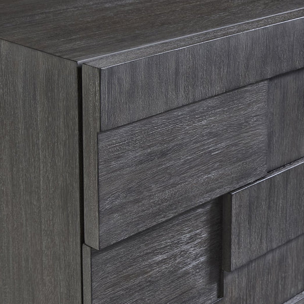 Bernhardt Bernhardt Lancer Dresser In Bracken Mahogany — Sculptural Patchwork Fronts, 6 Push-Open Drawers, 72" 347054