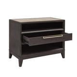 Quincy Stone-Top Bachelor's Chest with Storage Drawer Black with Molasses Finish P375123 Pulaski Furniture