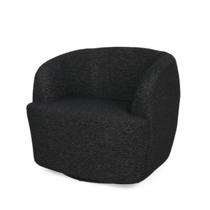 English Elm Christopher Knight Home® - Swivel Upholstered Accent Chair with Plush Fabric Comfort and 360° Rotation for Living Rooms Black 74240.00BLKBCL