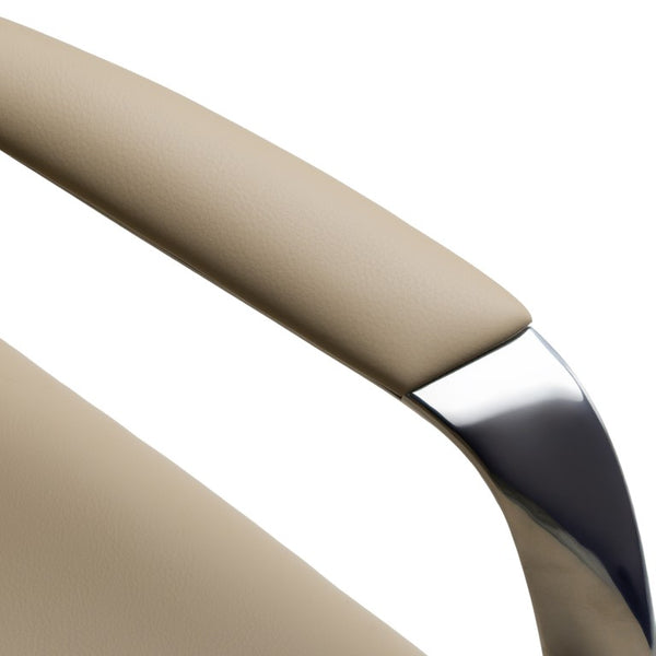 VIG Furniture Ozark Executive Tan Vegan Leather Office Chair With High-Back Ergonomics, Tilt, Aluminum Base VGFU-A2216-1-TAN