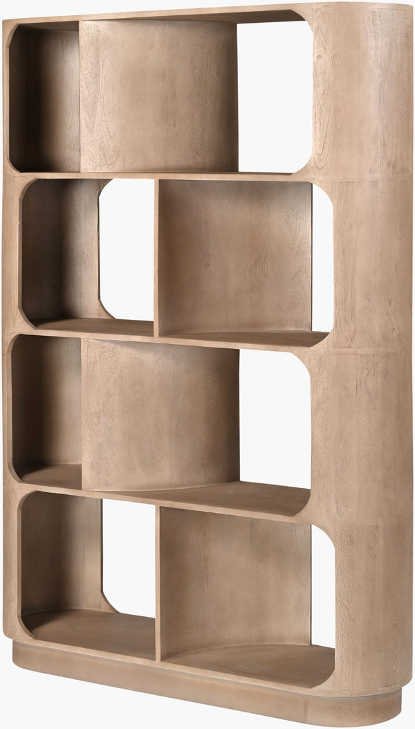 Surya Ozias Tall Narrow Open Bookcase with Multiple Shelves for Home Office or Living Room OZAS001-684814
