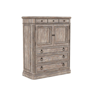 A.R.T. Furniture Etienne Door/Drawer Chest - Greystone Finish, Pine Solids, 6 Drawers, Cedar-lined Bottoms & Shelves Gray Materials, Pine Solids And Veneer 317152-2610