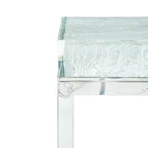 Bernhardt Bernhardt Arctic Console Table With Acrylic Ice-Effect Top & Polished Stainless Base, 68"W, Secure 375903
