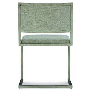 Bernhardt Bernhardt Ames Cantilever Side Chair With Glazed Silver Tubular Frame And Upholstered Half-Back, Versatile Seating 398581