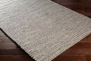 Surya Ozark 2' X 3' Handmade Area Rug - Elegant Low Pile Design, Viscose & Wool Blend, Easy Care, Durable Medium Gray Viscose,Wool Ozk2300-23