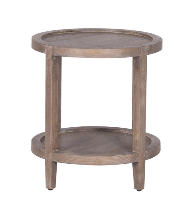 Porter Designs Lowell Solid White Oak End Table - Stylish, Durable, With Extra Storage Shelves Brown Wood 05-108-08-1920