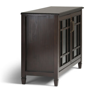 English Elm Connaught Low Storage Cabinet - Handcrafted Dark Chestnut Brown With Adjustable Shelves & Style B136P158126
