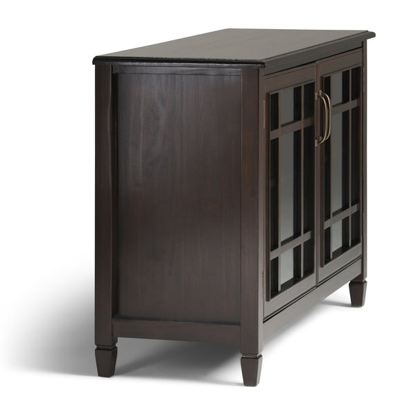 English Elm Connaught Low Storage Cabinet - Handcrafted Dark Chestnut Brown With Adjustable Shelves & Style B136P158126