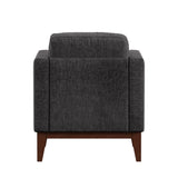 Homelegance By Top-Line Deacon Linen Upholstered Accent Chair Dark Grey Linen