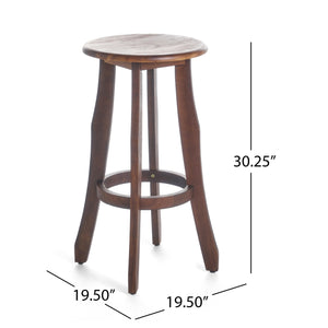 English Elm Christopher Knight Home® - PIKE Primrose Outdoor Dark Gray Acacia Wood Barstools Set of 2 — Backless, Water-Resistant, 30" High Comfort 60810.00DBRN