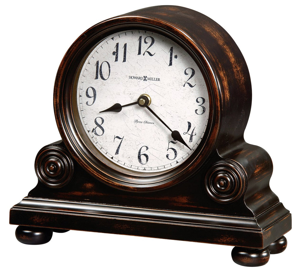 Hekman Furniture 635150 Murray Mantel Clock - Vintage Charm With Chimes, Durable Design & Elegant Wood Finish Worn Black (Brown Undertone) Murray Mantel Clock 635150
