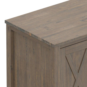 English Elm Ela 72" TV Media Stand Smoky Brown – Solid Wood, Extra-Wide for Up to 80" TVs, X-Shaker Doors, Cord Management B136P158606