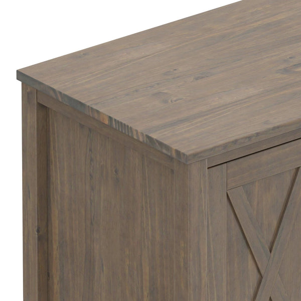 English Elm Ela 72" TV Media Stand Smoky Brown – Solid Wood, Extra-Wide for Up to 80" TVs, X-Shaker Doors, Cord Management B136P158606