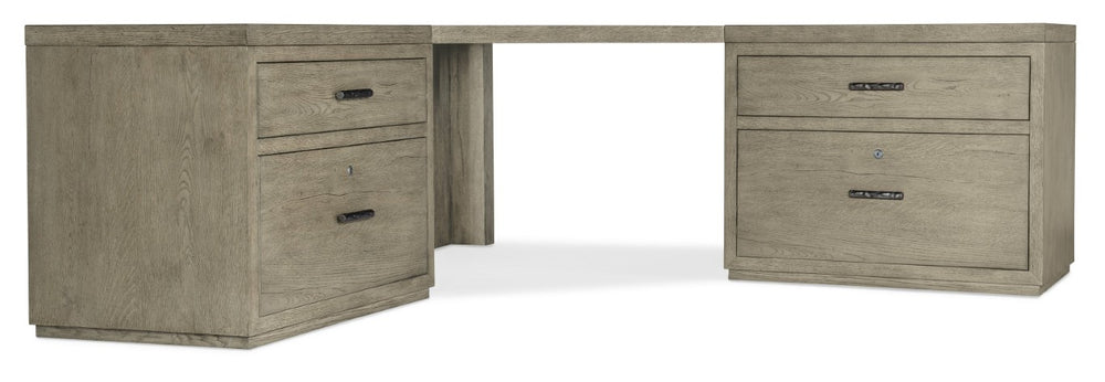 Hooker Furniture Linville Weathered Mink 72” Credenza With Lockable Lateral Files, Pendaflex-Ready Storage And Display 85.00 L x 85.00W x 30.00H 6150-10938-85