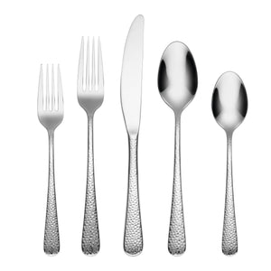 Lenox Cambridge Keene Hammered Mirror 20-Piece Flatware Set Metallic, STAINLESS METAL 348720CNW12R