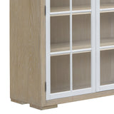 Contemporary 5-Shelf Glass Door Bookcase Multi with Natural Wood Finish P021776 Pulaski Furniture