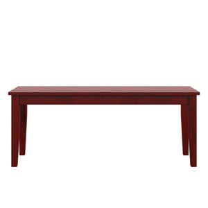 Homelegance By Top-Line Lorren Wood Dining Bench Red Rubberwood