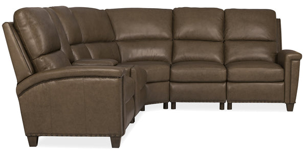 Hooker Furniture Julian Power Reclining Sectional Top-grain Leather Six-seat Living Room Set SS831-6PC3-088