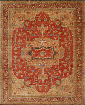 Pasargad Home Serapi Collection Hand-knotted Rustic Wool Area Rug For Timeless Interior Elegance   P-2 8x10