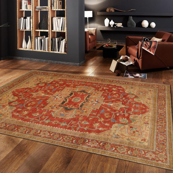 Pasargad Home Serapi Collection Hand-knotted Rustic Wool Area Rug For Timeless Interior Elegance   P-2 8x10