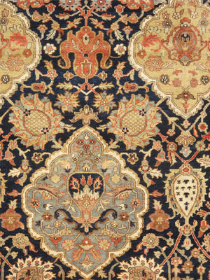 Pasargad Home Kerman Hand-knotted Wool Area Rug In Navy - Elevate Your Space With Timeless Elegance   P-lavarb 8x10