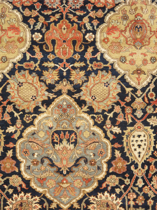 Pasargad Home Kerman Hand-knotted Wool Area Rug In Navy - Elevate Your Space With Timeless Elegance   P-lavarb 8x10