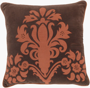 Surya Decorative Pillows - 18”X18” Stylish Accent Pillows For Home Decor, Modern & Traditional Designs Burnt Orange Cotton,Polyester,Cotton P0035-1818d