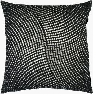 Surya Midnight Woven Cotton Square Accent Pillow Graphic Texture for Sofa Chair or Bed P0223-2222D