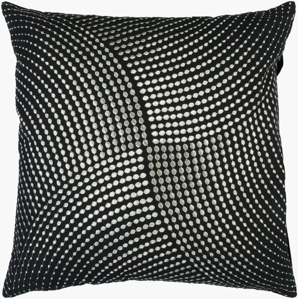 Surya Midnight Woven Cotton Throw Pillow 22 Inch Square Graphic Texture for Sofa or Bed P0223-2222P