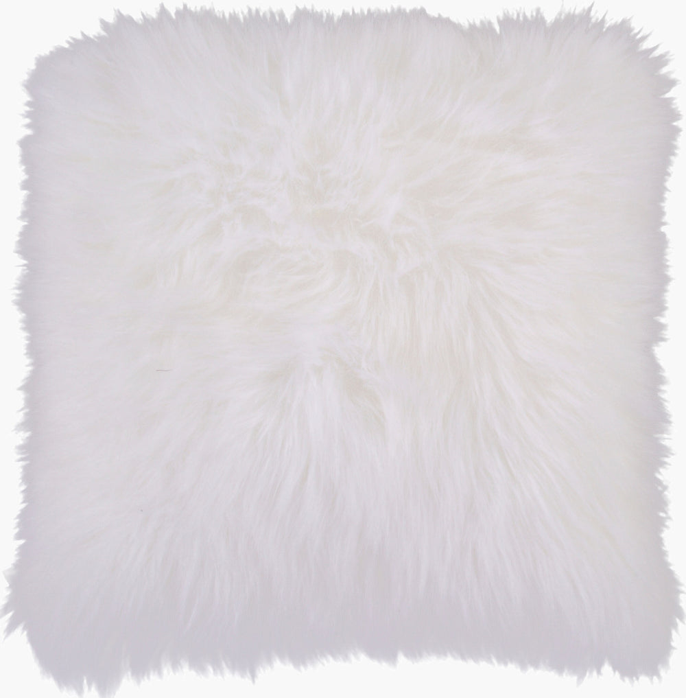 Surya Heaven Faux Fur Accent Pillow 20"L X 20"W - Cozy Comfort For Timeless Home Decor & Style Ivory Acrylic P0257-2020p