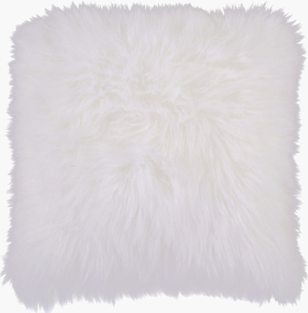 Surya Heaven Faux Fur Accent Pillow 20"L X 20"W - Cozy Comfort For Timeless Home Decor & Style Ivory Acrylic P0257-2020p